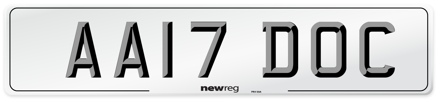 AA17 DOC Number Plate from New Reg